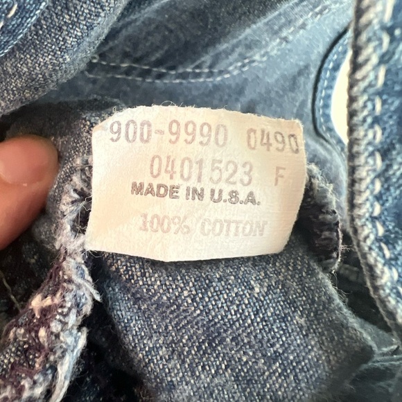 Vintage OshKosh B'gosh Dark Wash Skirtall Pinafore Made in USA Pink Label 4T - Picture 4 of 7